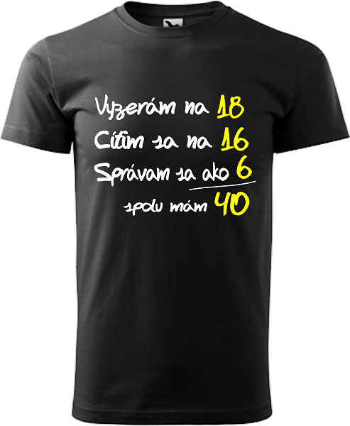 Pánske tričko Vyzerám cítim sa 40r