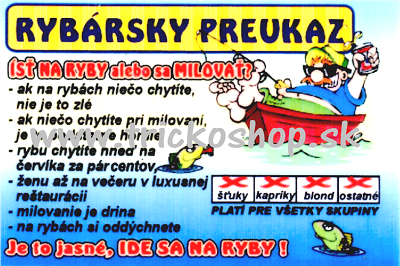 Preukaz rybára modrý