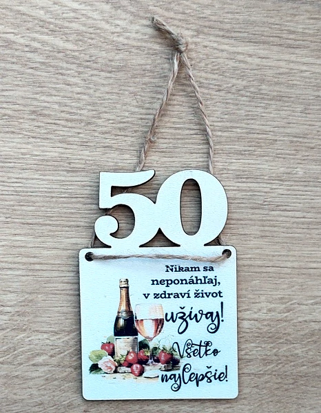 Tabuľka k narodeninám pre ženu 50