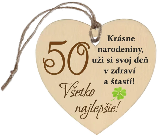 Srdiečko k narodeninám 50