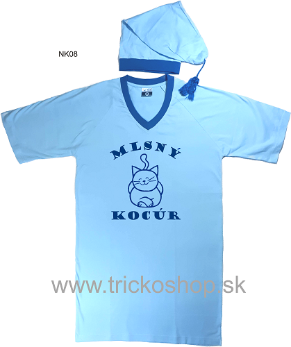 Nočná košeľa s čiapkou Kocúr