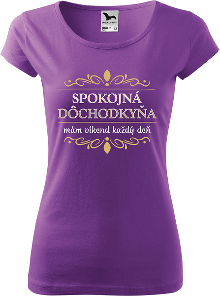 Dámske tričko Spokojná dôchodkyňa