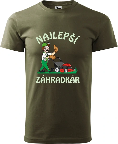 Pánske tričko Najlepší záhradkár s kosačkou