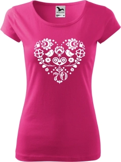 Dámske tričko Ľudové srdce 70