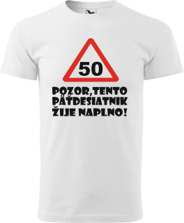 Pánske tričko Pozor päťdesiatnik výpredaj