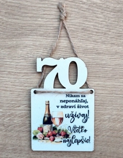 Tabuľka k narodeninám pre ženu 70