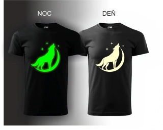 Svietiace tričko VLK V NOCI