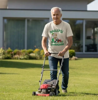 Pánske tričko Najlepší záhradkár s kosačkou