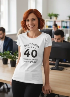 Dámske tričko Život začína 40